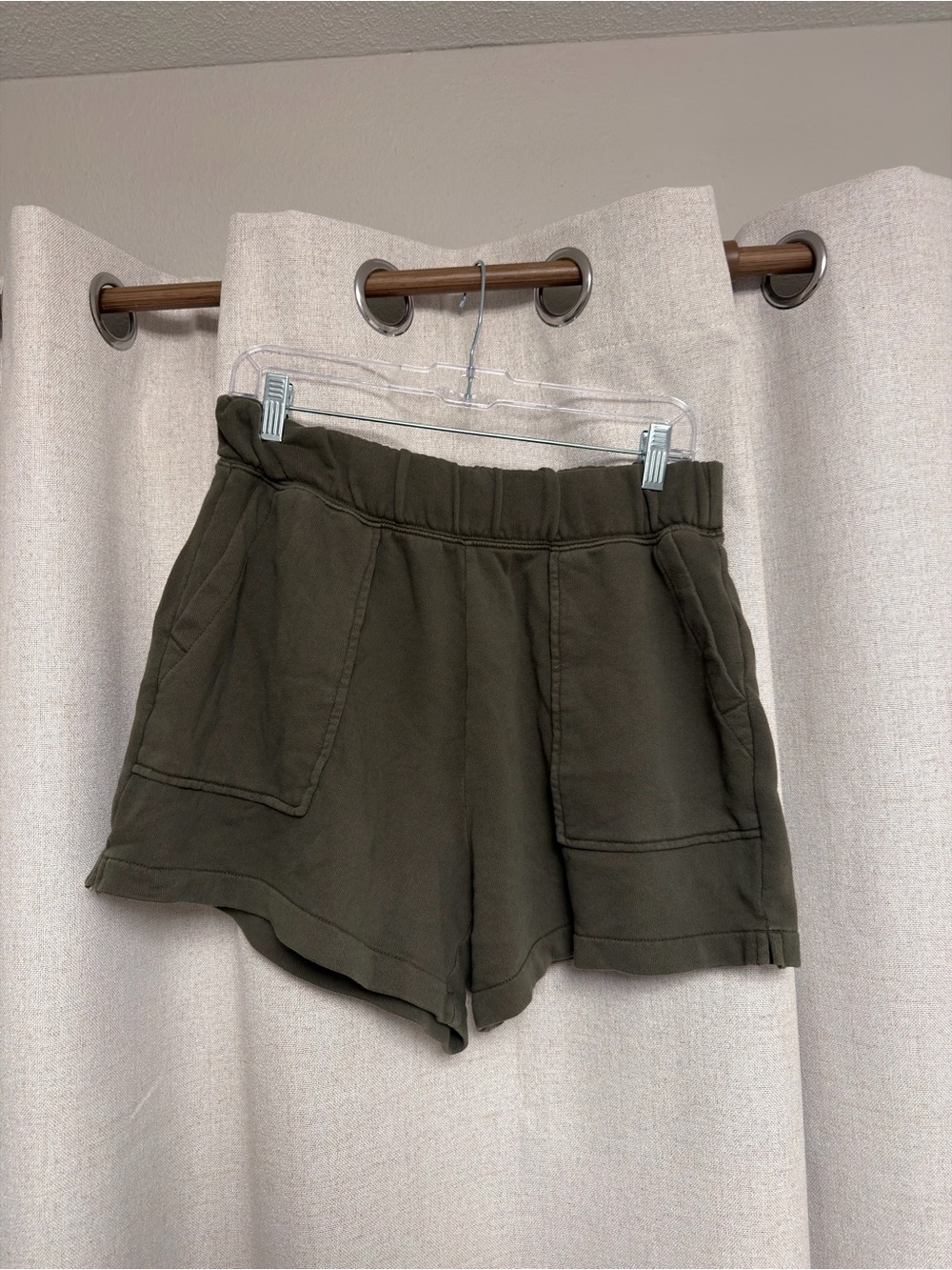 aerie Olive Green Drawstring Waist Athletic Shorts